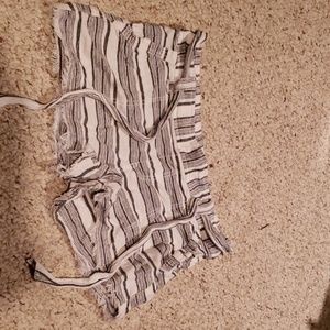 White and grey Jolt linen shorts